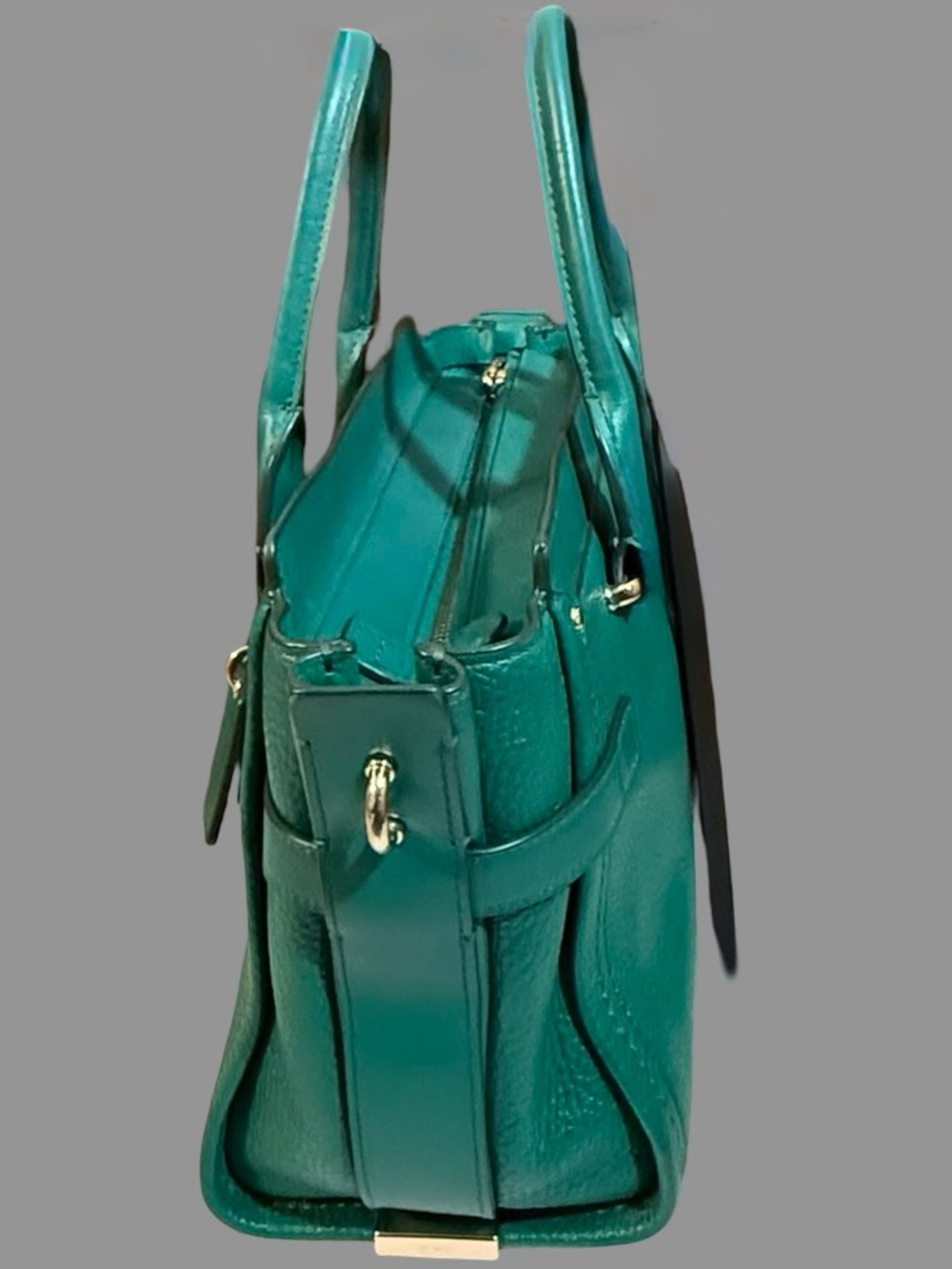 AUTHENTIC Coach Swagger 27 Satchel in Green Pebble Leather - Picture 4 of 11